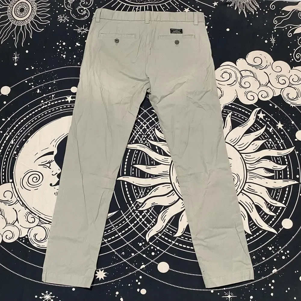 Banana Republic Fulton Chino Pant Mens 32x30 Beige Cotton Skinny Career Stretch